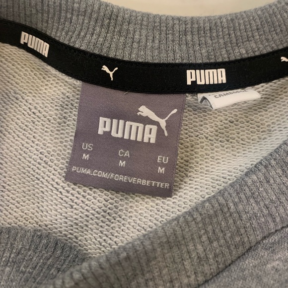 Puma Grey Pullover Crewneck Sweatshirt - Size M - Excellent Condition - Picture 5 of 7
